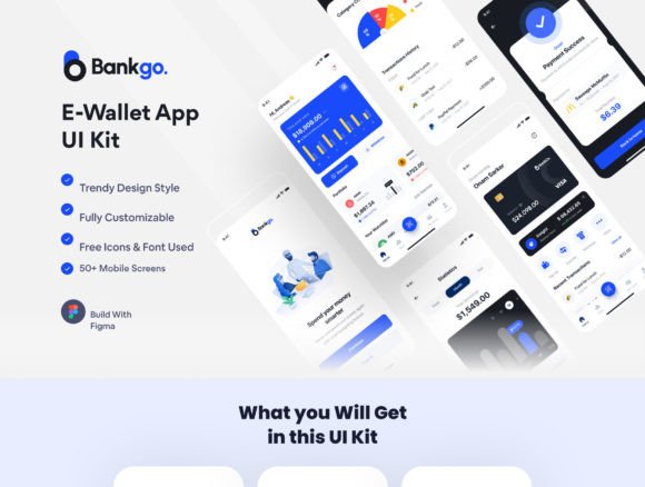 Bankgo - E-Wallet App UI Kit: A Comprehensive Design Solution