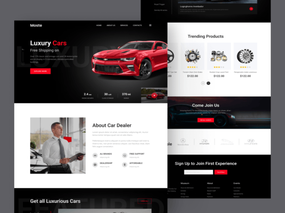 Car Landing Page Template Design UI: A Powerful Tool for Modern Web Projects