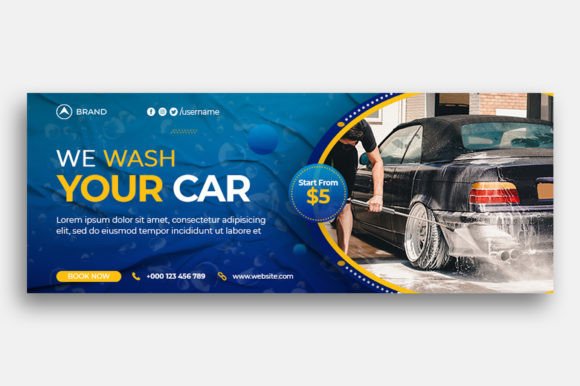 Car Wash Social Facebook Cover: A Professional and Easy-to-Use Design Template