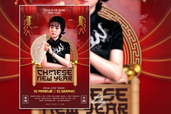 Chinese New Year Party Flyer and Editable Template Guide