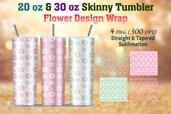 Flower Skinny Tumbler Wrap: A Stylish and Practical Accessory for Your 20 Oz and 30 Oz Tumblers