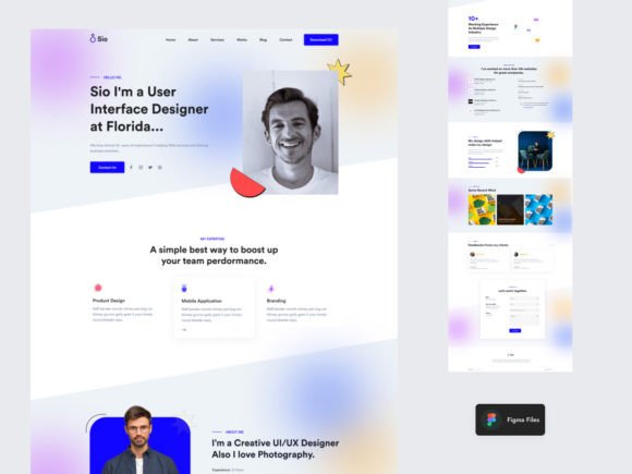Sio - Personal Portfolio Figma Template: A Modern Foundation for Creative Professionals and Businesses
