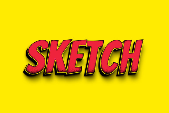 Sketch 3D Text Effect PSD for Smart Designers